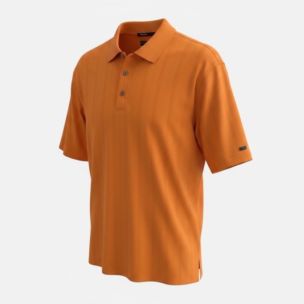 Nike Tiger Woods Collection Men's L Orange Short Sleeve Polo Shirt Cotton L XL